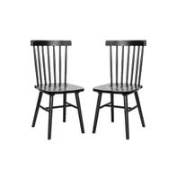 Merrick Lane Torrin Set Of Two Premium Solid Wood Spindle Back Dining Chairs With Saddle Seats And Floor Protectant Felt Pads