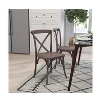 Merrick Lane Bardstown X-Back Bistro Style Wooden High Back Dining Chair