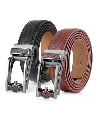 Men's Luxurious Brushed Clasp Leather 2 Pack Linxx Ratchet Belt