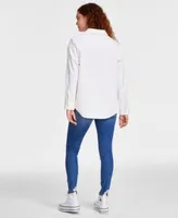 Ultra Flirt Juniors Corduroy Shacket Crave Fame Bodysuit Celebrity Pink Skinny Jeans