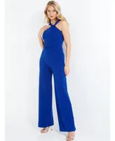 Asymmetric Halter Palazzo Jumpsuit