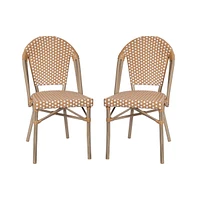 Merrick Lane Celia Indoor/Outdoor Stacking Bistro Chair With Aluminum Frame