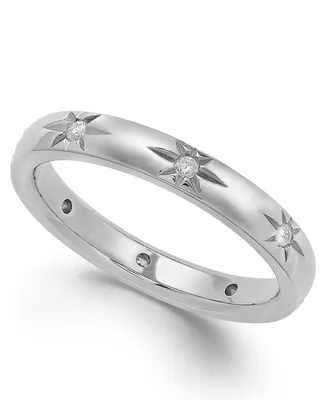 Star by Marchesa Diamond Wedding Band 18k White Gold (1/8 ct. t.w.), Created for Macy's