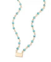 brook & york "14k Gold" Key Turquoise Bead Necklace