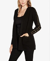 Belldini Black Label Women's Embellished Open-Front Cardigan Zip Up Sweater