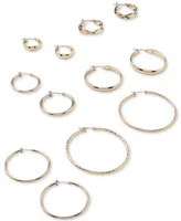 Anne Klein Gold-tone Textured Orbital Drop Earrings