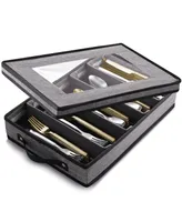 Hard Shell Flatware & Silverware Storage Box - Holds a 12 Serving Set