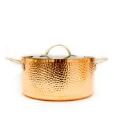 BergHOFF Vintage 5pc Tri-Ply Copper Cookware Set with Lids, Hammered