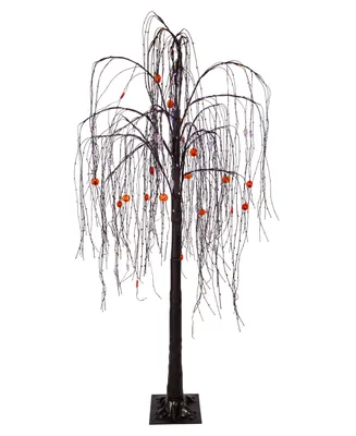 Kurt Adler 6' Willow Tree with 320 Purple and Orange Fairy Lights