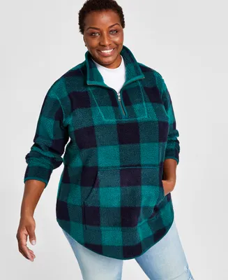Style & Co Women's Fleece Quarter-Zip Sweatshirt, Created for Macy's
