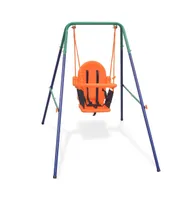 vidaXL Toddler Swing Set with Safety Harness Orange