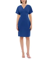 Women's V-Neck Draped Sleeve Sheath Dress