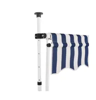 vidaXL Manual Retractable Awning 98.4" and Blue Stripes