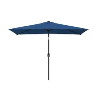 vidaXL Outdoor Parasol with Metal Pole 118"x78.7" Azure