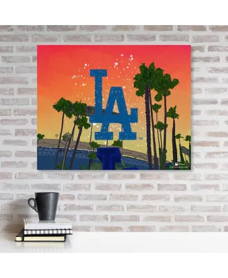 Los Angeles Dodgers Stretched 20" x 24" Canvas Giclee Print - Designed by Artist Maz Adams