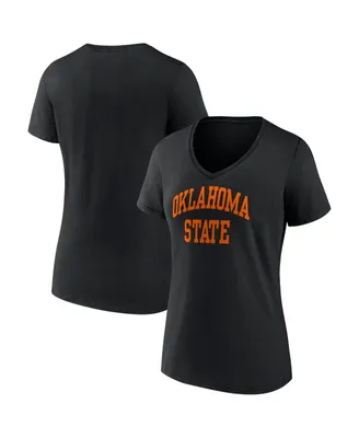 Women's Fanatics Black Oklahoma State Cowboys Basic Arch V-Neck T-shirt