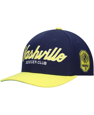 Men's Mitchell & Ness Navy Nashville Sc Team Script 2.0 Stretch Snapback Hat