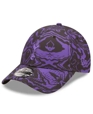 Men's New Era Black, Purple Tottenham Hotspur Allover Print 9FORTY Adjustable Hat