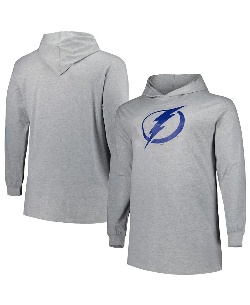 Men's Heather Gray Tampa Bay Lightning Big and Tall Pullover Hoodie