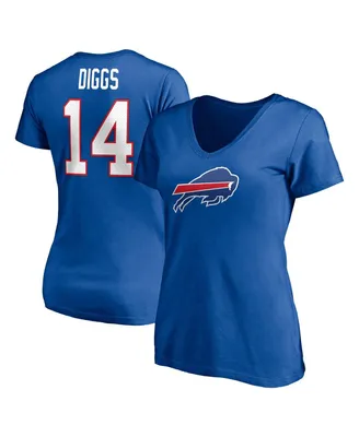 Women's Fanatics Stefon Diggs Royal Buffalo Bills Player Icon Name and Number V-Neck T-shirt