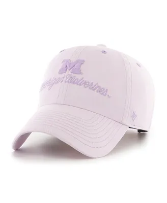 Women's '47 Brand Purple Michigan Wolverines Haze Clean Up Adjustable Hat