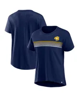 Women's Fanatics Heathered Navy Notre Dame Fighting Irish Tie Breaker T-shirt