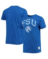 Men's Original Retro Brand Royal Fayetteville State Broncos Bleach Splatter T-shirt