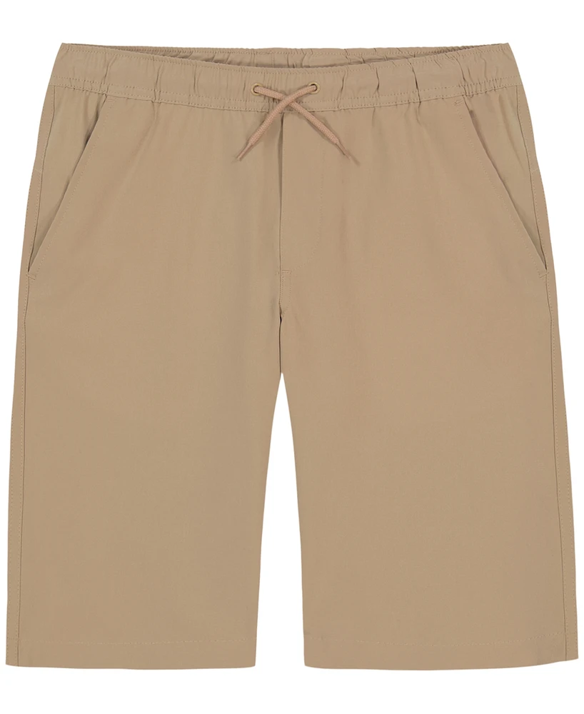 Nautica Big Boys Uniform Husky Lowell Stretch Khaki Jogger Shorts