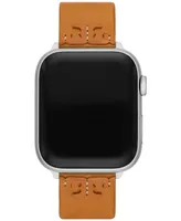 Tory Burch Brown Leather Strap For Apple Watch 38mm-45mm