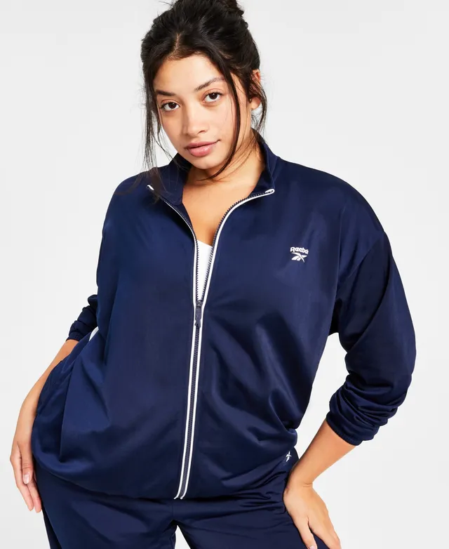 Reebok Women's Logo Tricot Long-Sleeve Track Jacket, A Macy's Exclusive