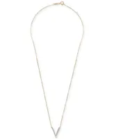 Wrapped Diamond V Statement Necklace (1/6 ct. t.w.) in 14k Gold, 17" + 1" extender, Created for Macy's