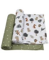 Living Textiles Baby Boys or Baby Girls Printed Swaddle Blankets, Pack of 2