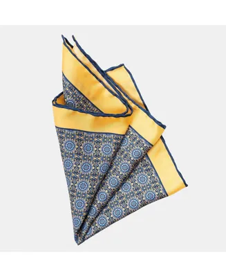 Elizabetta Men's Fiastra - Large Silk Pocket Square for Men - Yellow
