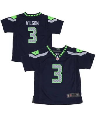 Baby Boys and Girls Seattle Seahawks Nike Russell Wilson College Navy Team Color Game Jersey