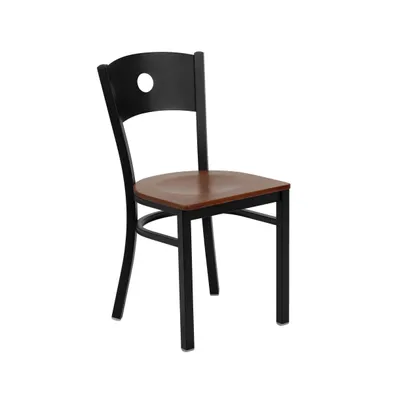 Emma+Oliver Circle Back Metal Restaurant Dining Chair