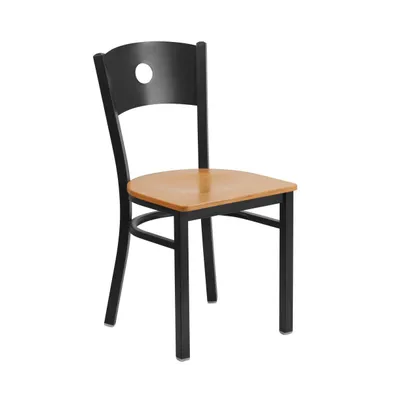 Emma+Oliver Circle Back Metal Restaurant Dining Chair