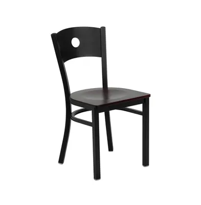 Emma+Oliver Circle Back Metal Restaurant Dining Chair