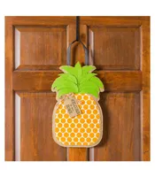 Evergreen Pineapple Greeting Burlap Door Decor, 11 x 17.5"H
