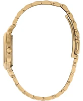 Olivia Burton Women's Soft Square Gold-Tone Stainless Steel Bracelet Watch 28mm