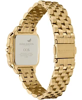 Olivia Burton Women's Soft Square Gold-Tone Stainless Steel Bracelet Watch 28mm