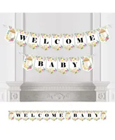 Wildflowers Baby - Boho Floral Baby Shower Bunting Banner - Welcome Baby - Assorted Pre