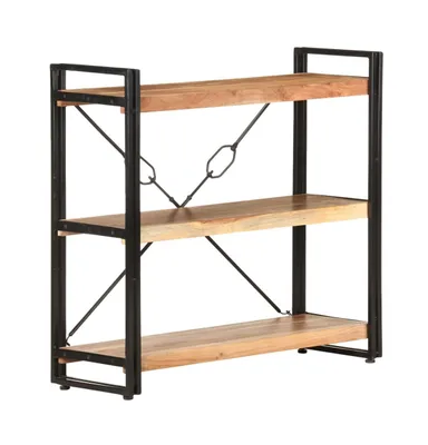 vidaXL 3-Tier Bookcase 35.4"x11.8"x31.5" Solid Acacia Wood