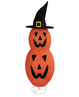 34" Jack-o-Lanterns in Witch's Hat Outdoor Halloween Decoration