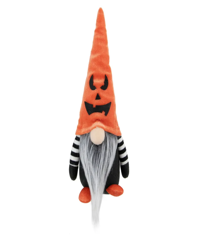 9.75" Halloween Gnome with Jack-o'-Lantern Hat