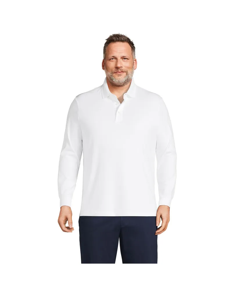 Lands' End Big & Tall Long Sleeve Supima Interlock Polo Shirt