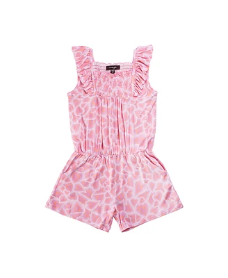 Imoga Collection Big Girls Tara Heart Printed Jersey Romper