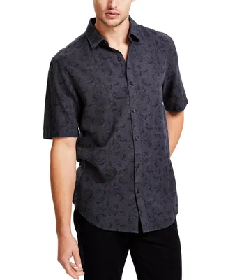 Alfani Men's Terra Regular-Fit Floral-Print Button-Down Shirt, Created for Macy's