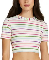 Kate Spade New York Women's Striped Tie Short-Sleeve Rash Guard