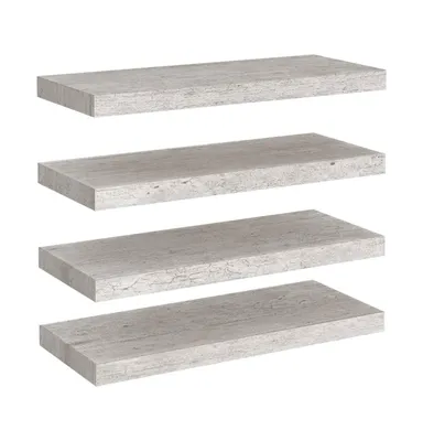 Floating Wall Shelves 4 pcs Concrete Gray 23.6"x9.3"x1.5" Mdf