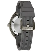 Bulova Men's Automatic Oceanographer Gmt Gray Polyurethane Strap Watch 41mm